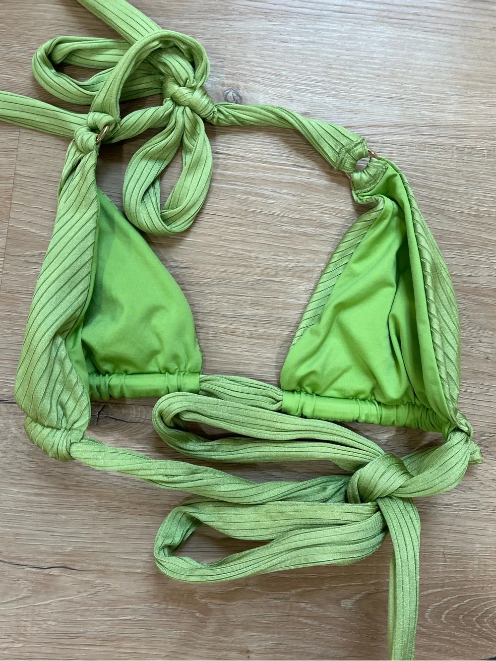 Monday Swimwear Two Piece Ribbed Bikini Set. Top V, Bottoms VV (XL,XXL)